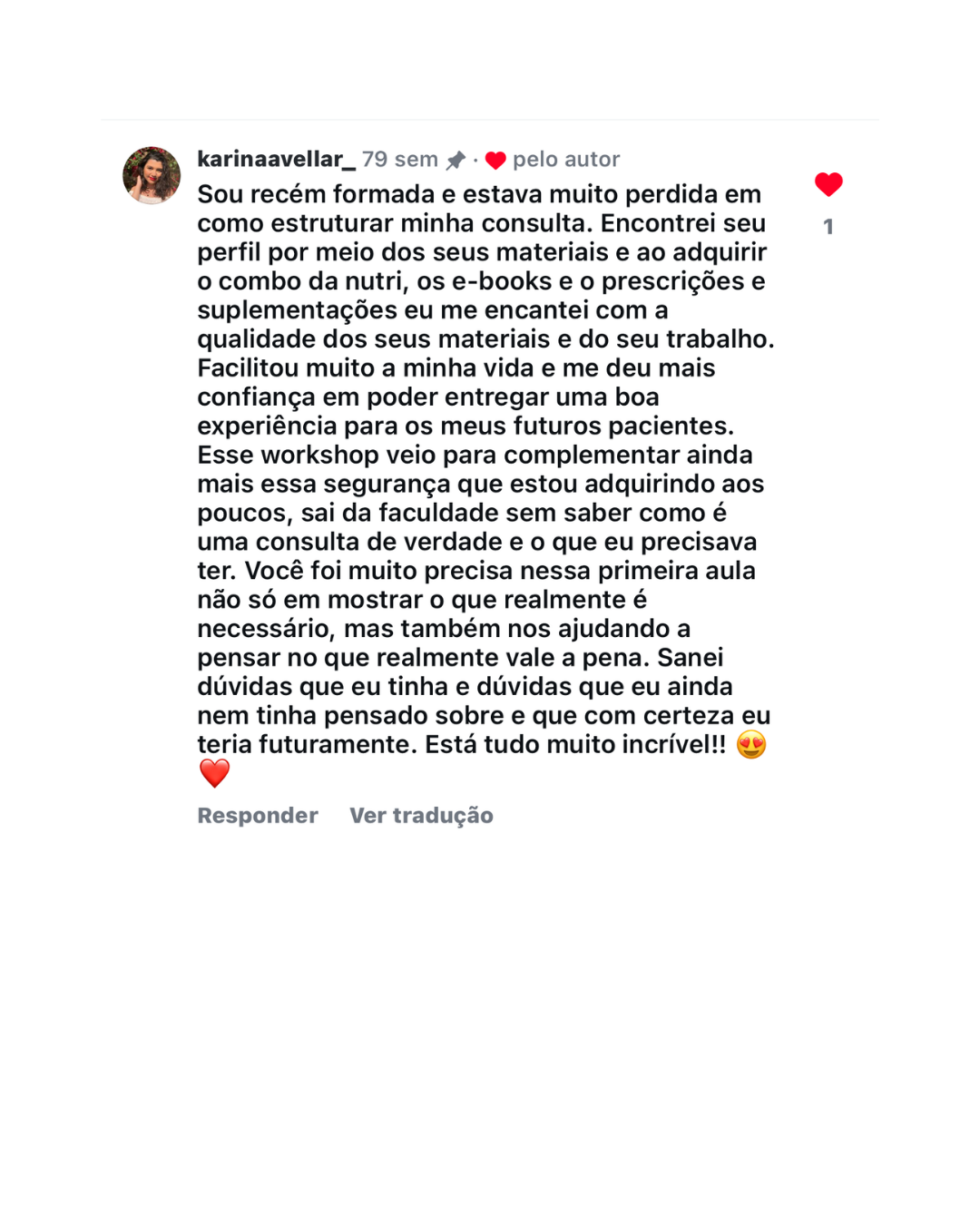 Print real de depoimento 5